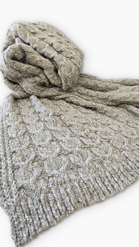 Hand-loomed Peruvian Pima Cotton & Undyed Baby Alpaca Blanket - OROA