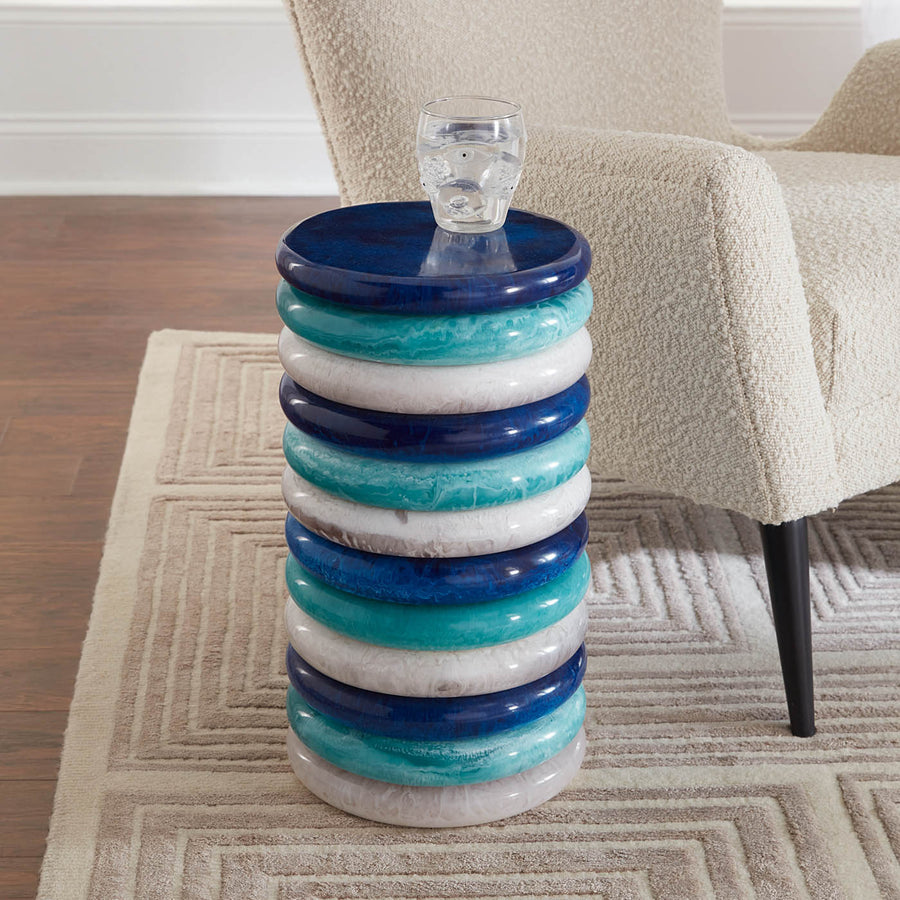 Stacked Marbleized Ring Accent Table | Jonathan Adler Mustique | Oroa.com