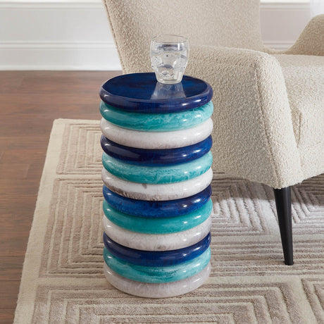 Stacked Marbleized Ring Accent Table | Jonathan Adler Mustique | Oroa.com