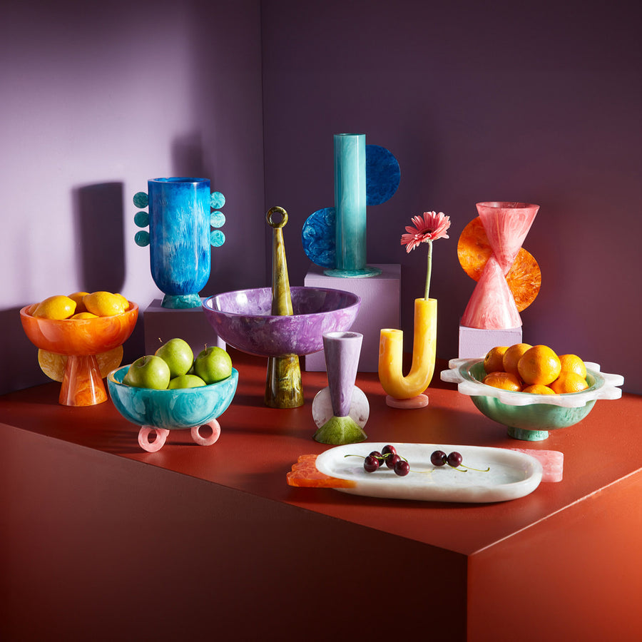 Marbleized Green Ripple Bowl | Jonathan Adler Mustique | Oroa.com