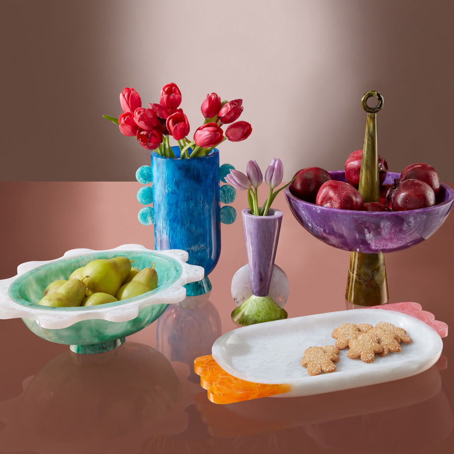 Marbleized Green Ripple Bowl | Jonathan Adler Mustique | Oroa.com