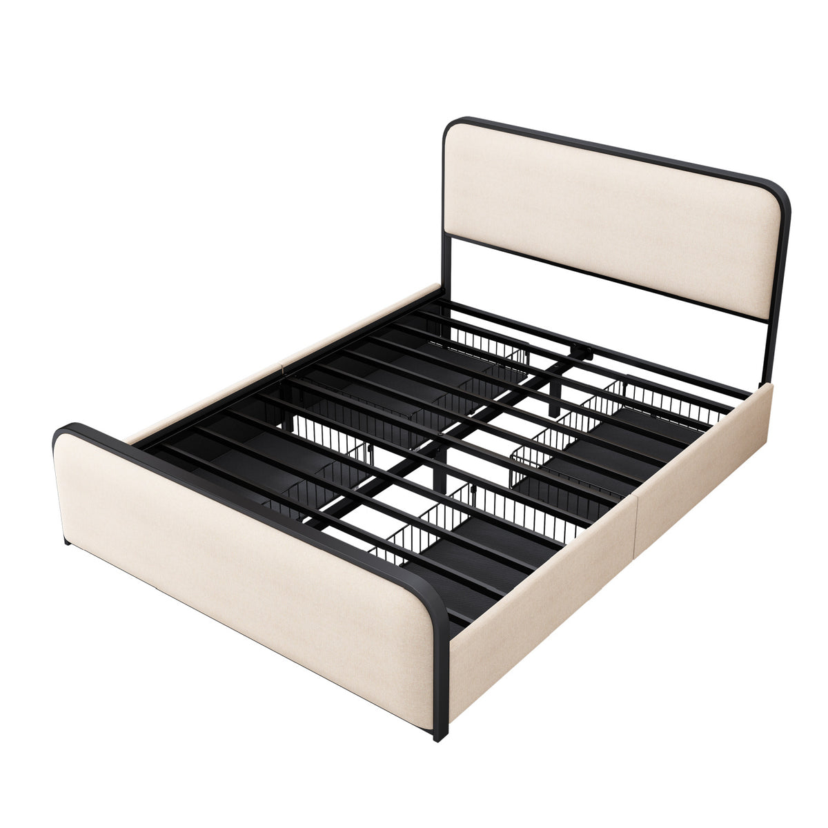 Modern European furniture - Queen Size Metal Bed Frame with Headboard - www.oroa.com