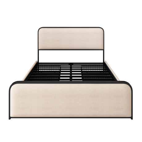 Modern European furniture - Queen Size Metal Bed Frame with Headboard - www.oroa.com