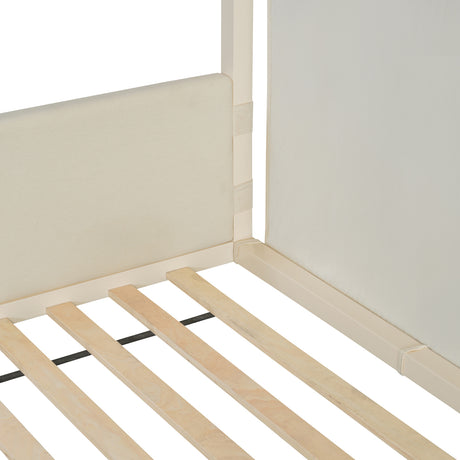 Breathable Linen Canopy Twin Bed - OROA Kids - view 9