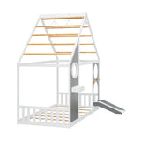 Wooden Playhouse Design Twin House Bed with Slide | OROA Kids