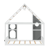 Wooden Playhouse Design Twin House Bed with Slide | OROA Kids