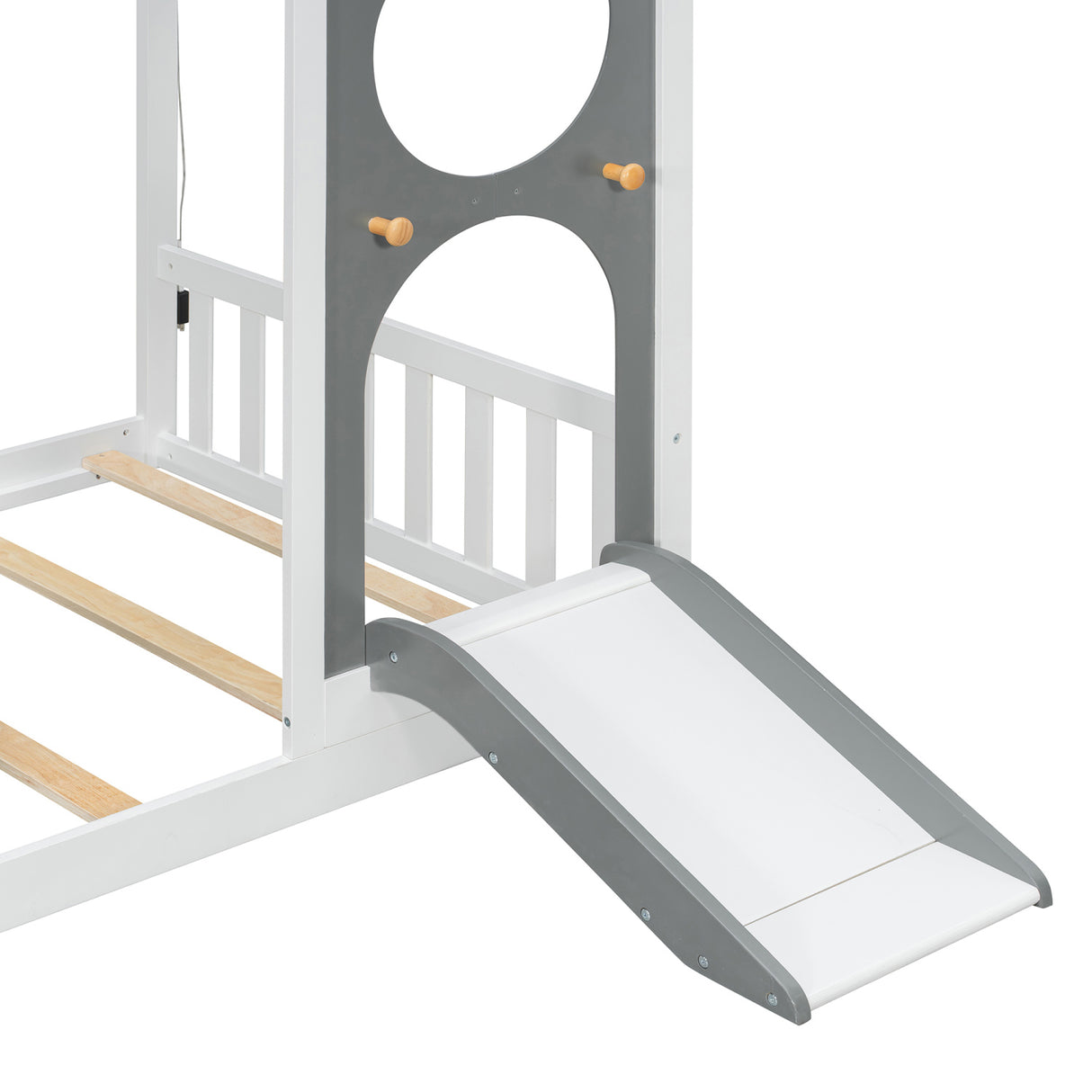 Wooden Playhouse Design Twin House Bed with Slide | OROA Kids