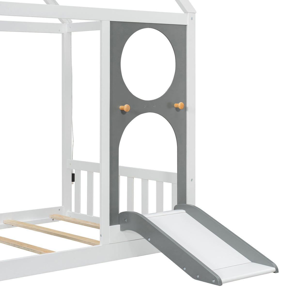 Wooden Playhouse Design Twin House Bed with Slide | OROA Kids