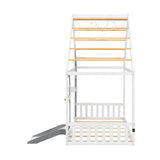 Wooden Playhouse Design Twin House Bed with Slide | OROA Kids
