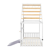 Purple Twin House Bed with Slide | OROA Kids