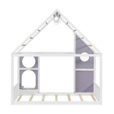 Purple Twin House Bed with Slide | OROA Kids