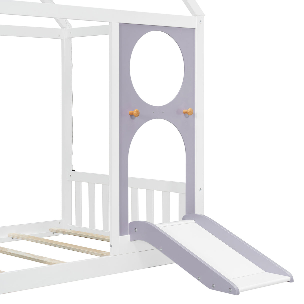 Purple Twin House Bed with Slide | OROA Kids