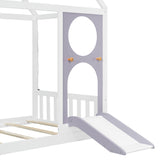 Purple Twin House Bed with Slide | OROA Kids