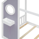 Purple Twin House Bed with Slide | OROA Kids