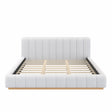 Modern European furniture - Bouclé Upholstered Low Profile King Bed - www.oroa.com