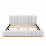 Modern European furniture - Bouclé Upholstered Low Profile King Bed - www.oroa.com