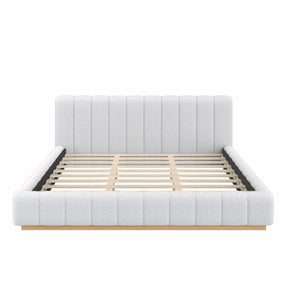 Modern European furniture - Bouclé Upholstered Low Profile King Bed - www.oroa.com