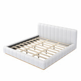 Modern European furniture - Bouclé Upholstered Low Profile King Bed - www.oroa.com