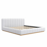 Modern European furniture - Bouclé Upholstered Low Profile King Bed - www.oroa.com