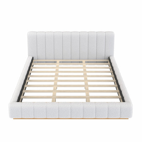 Modern European furniture - Bouclé Upholstered Low Profile King Bed - www.oroa.com