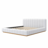 Modern European furniture - Bouclé Upholstered Low Profile King Bed - www.oroa.com
