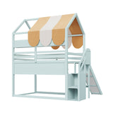 Modern European furniture - Full Size Bunk Bed with Canopy - www.oroa.com