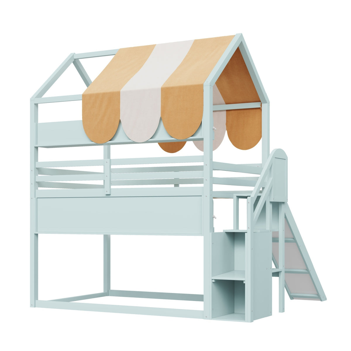 Modern European furniture - Full Size Bunk Bed with Canopy - www.oroa.com