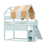 Modern European furniture - Full Size Bunk Bed with Canopy - www.oroa.com