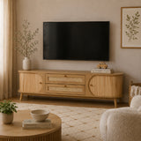 Modern Farmhouse Rattan TV Stand | OROA