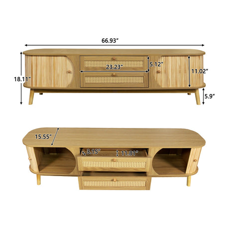 Modern Farmhouse Rattan TV Stand | OROA