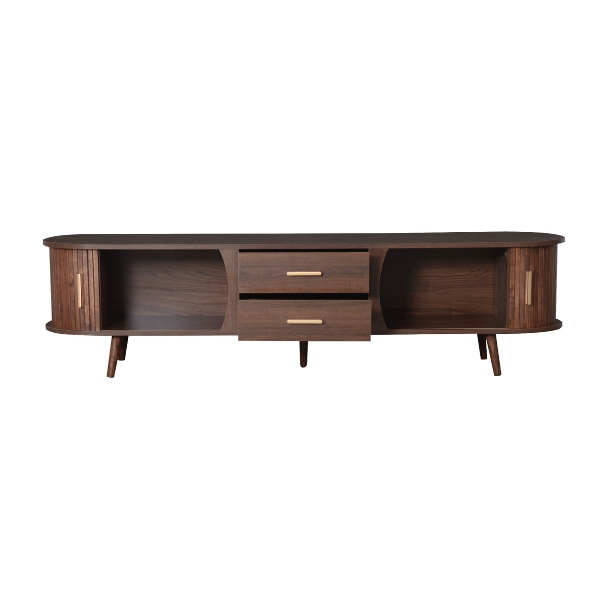 80" Modern Dark Brown TV Stand | OROA