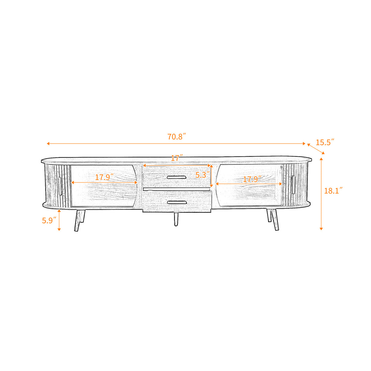 80" Modern Dark Brown TV Stand | OROA