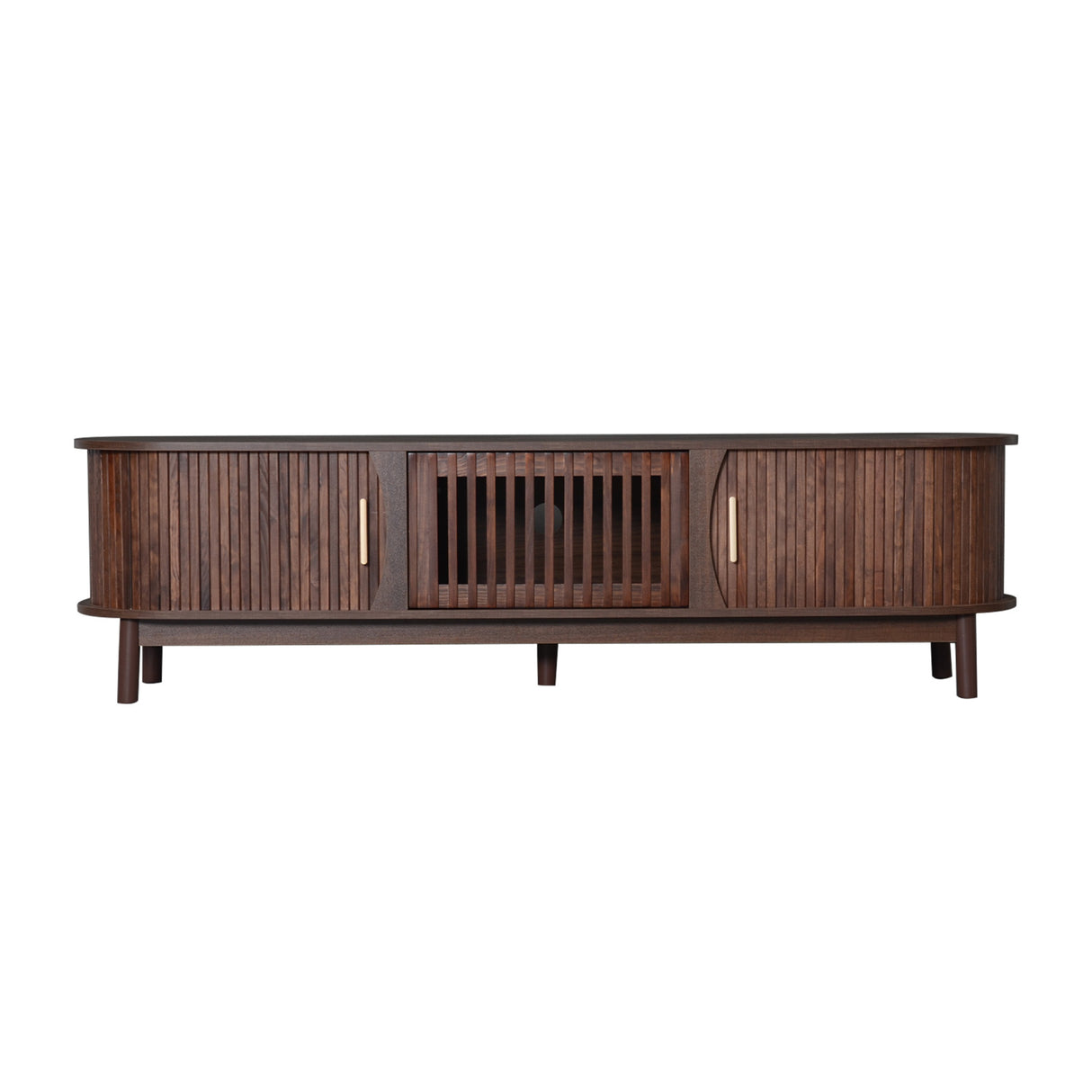 75" Modern Farmhouse Dark Brown TV Stand | OROA