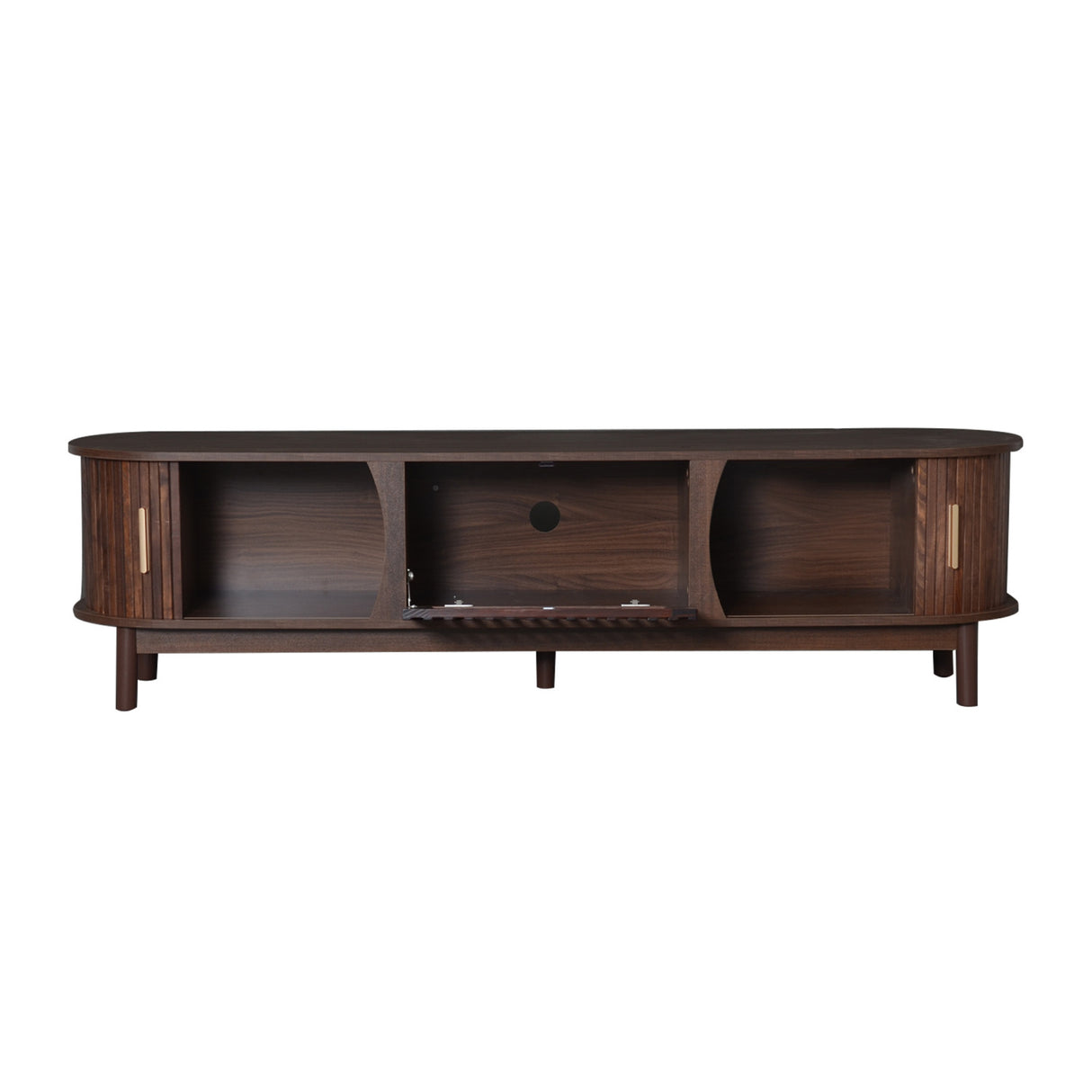 75" Modern Farmhouse Dark Brown TV Stand | OROA