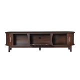 75" Modern Farmhouse Dark Brown TV Stand | OROA