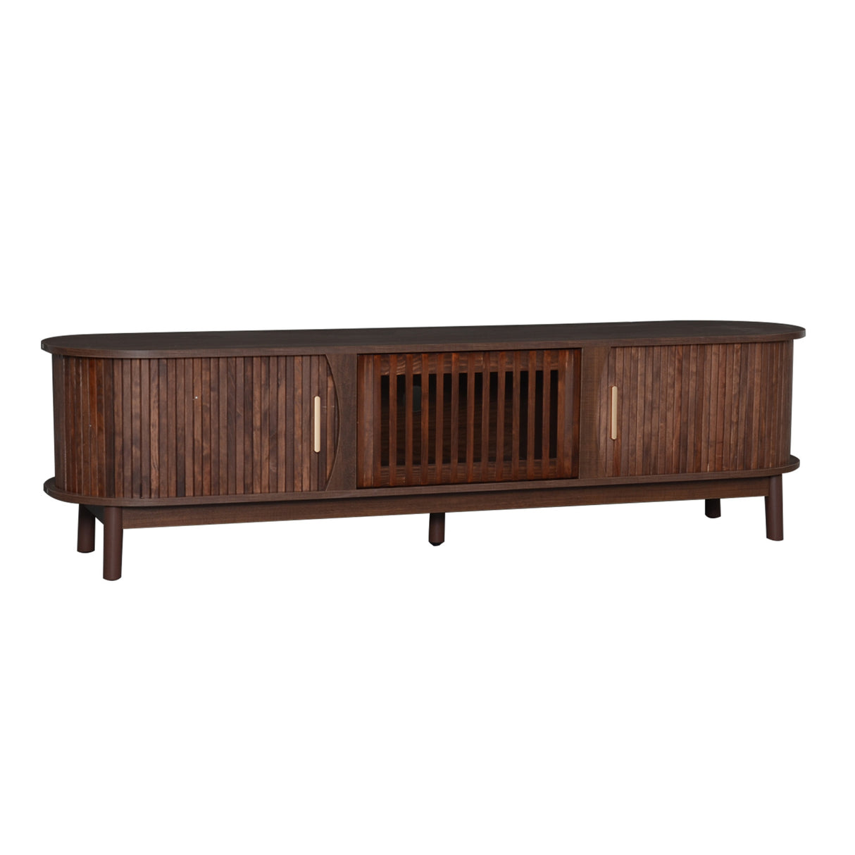75" Modern Farmhouse Dark Brown TV Stand | OROA