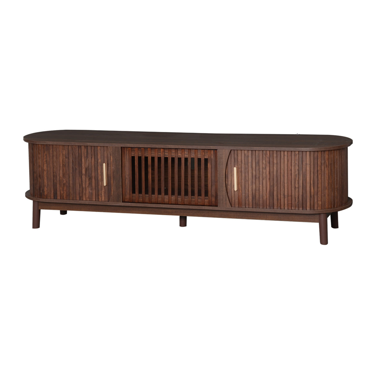 75" Modern Farmhouse Dark Brown TV Stand | OROA
