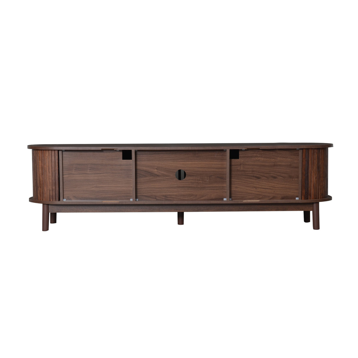 75" Modern Farmhouse Dark Brown TV Stand | OROA