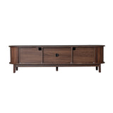 75" Modern Farmhouse Dark Brown TV Stand | OROA