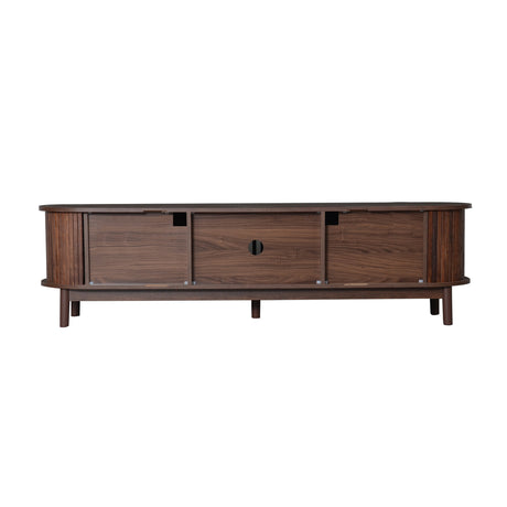 75" Modern Farmhouse Dark Brown TV Stand | OROA