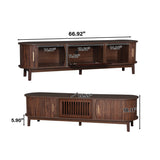 75" Modern Farmhouse Dark Brown TV Stand | OROA