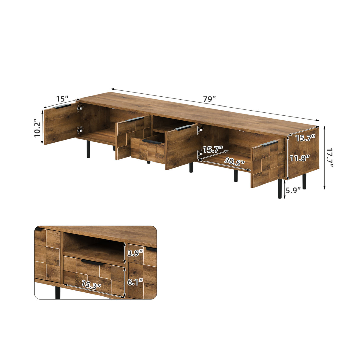 Natural Wood TV Stand | OROA