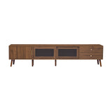 76" Modern Minimal Glass-Doors TV Stand | OROA