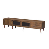76" Modern Minimal Glass-Doors TV Stand | OROA