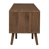 76" Modern Minimal Glass-Doors TV Stand | OROA