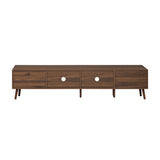 76" Modern Minimal Glass-Doors TV Stand | OROA