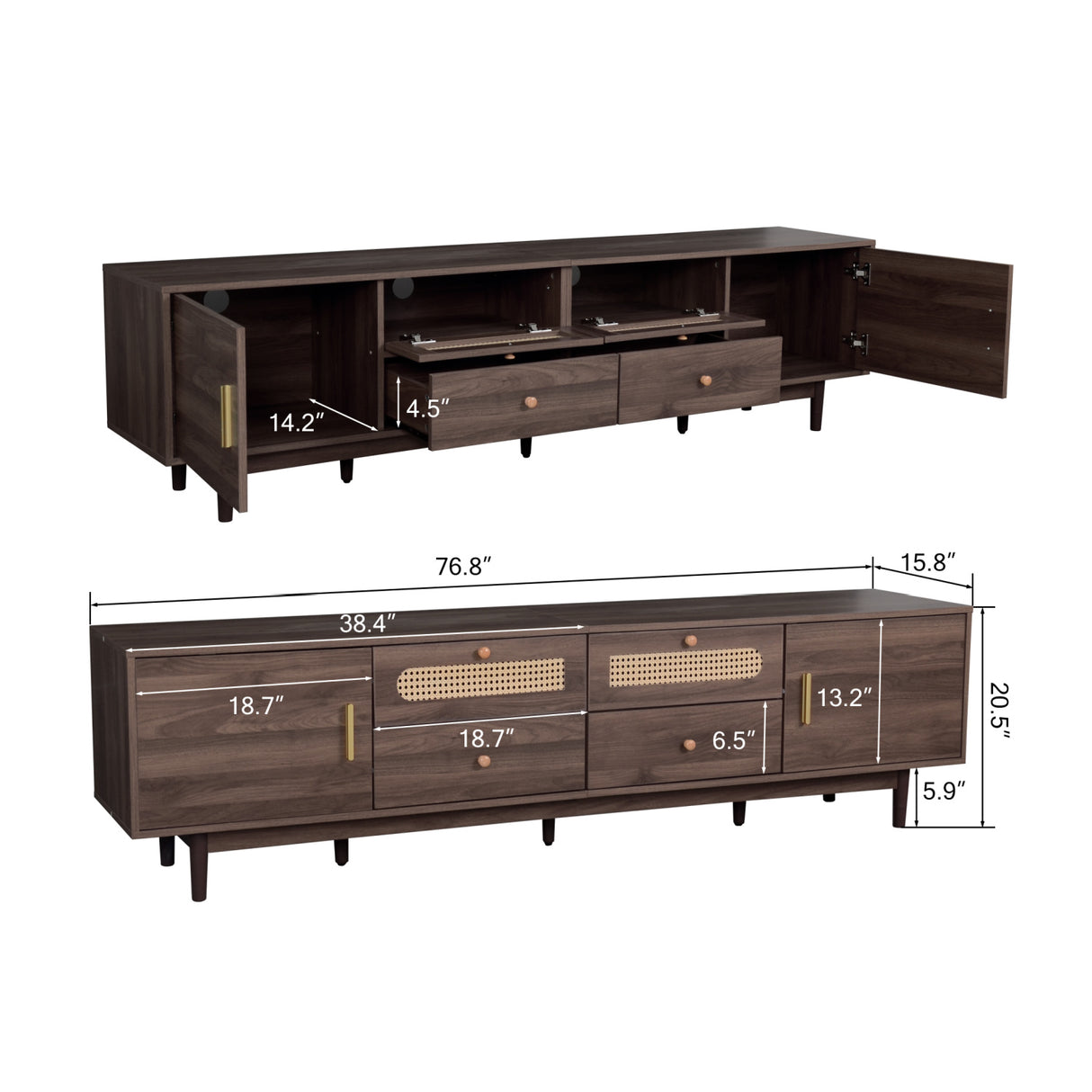 76" TV Stand with Drawers | OROA