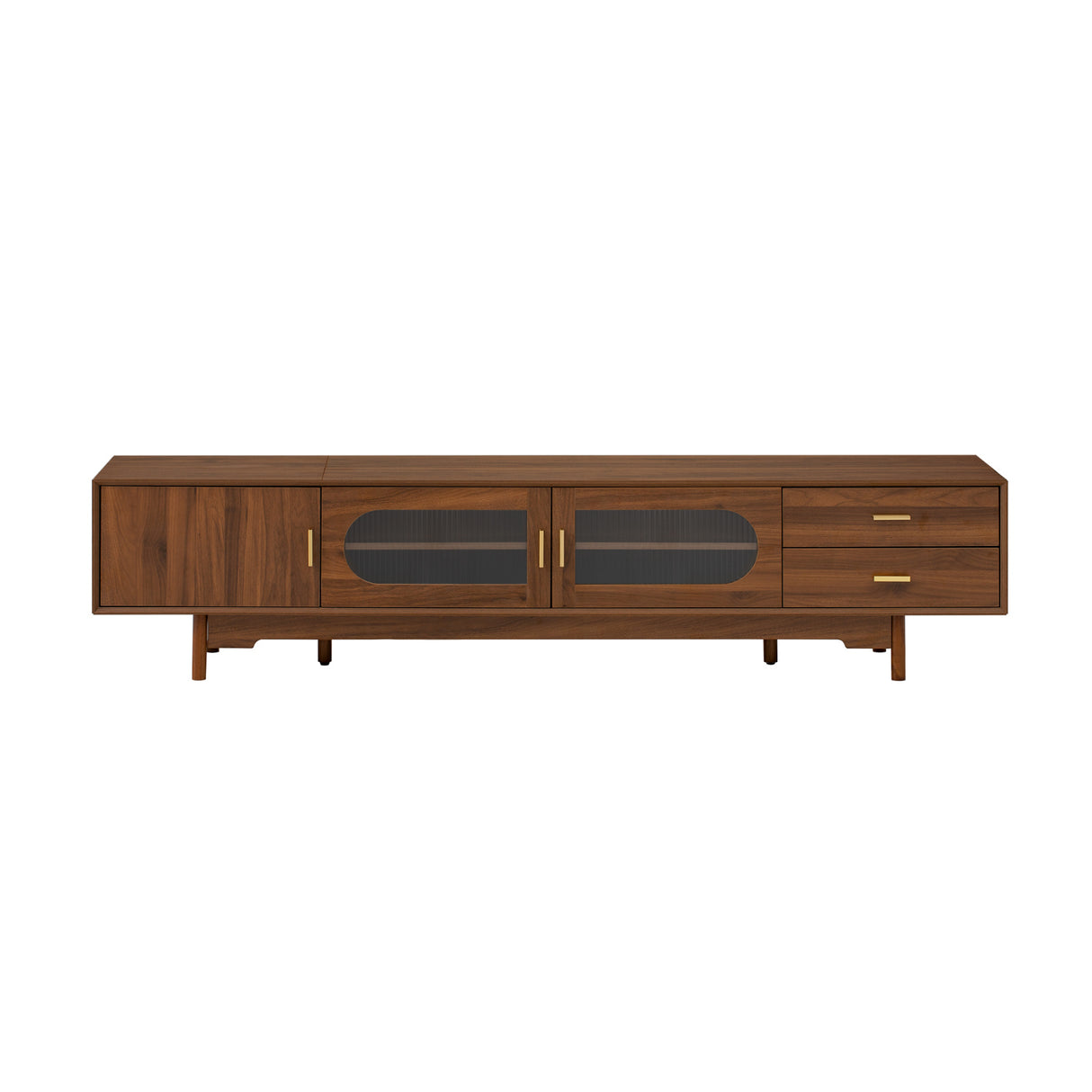 2 Drawers Solid Wood TV Cabinet | OROA
