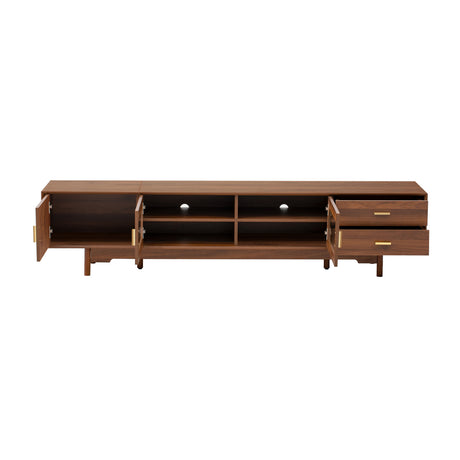2 Drawers Solid Wood TV Cabinet | OROA