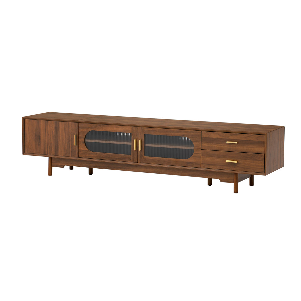 2 Drawers Solid Wood TV Cabinet | OROA